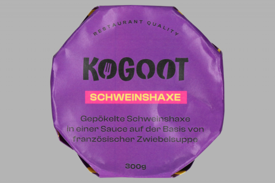 Gepökelte Schweinshaxe in einer Sauce auf der Basis von französischer Zwiebelsuppe 300 g