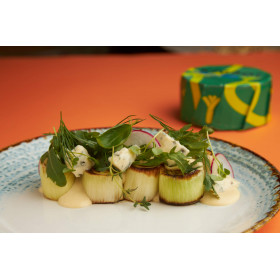 Lauch in Gorgonzola Käsesauce
